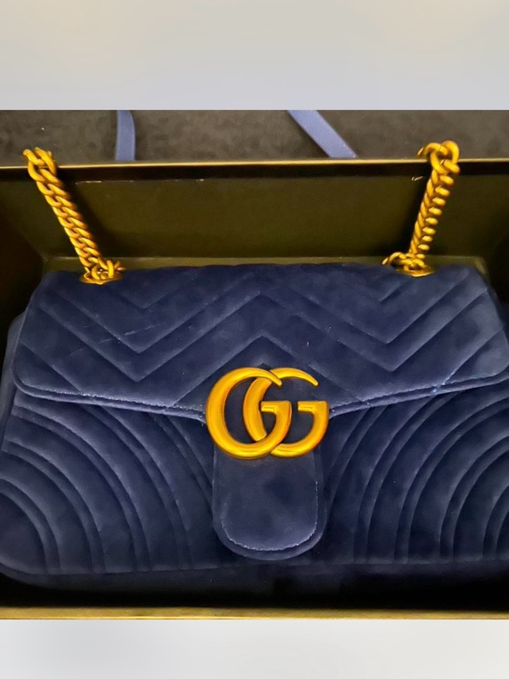 Navy Velve Marmont Shoulder Bag